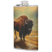 Buffalo Bison Sunset Silhouet Heupfles (Links)