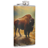 Buffalo Bison Sunset Silhouet Heupfles (Rechts)