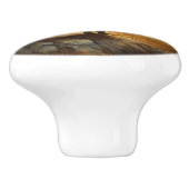 Buffalo Bison Sunset Silhouet Keramische Knop (Zijkant)