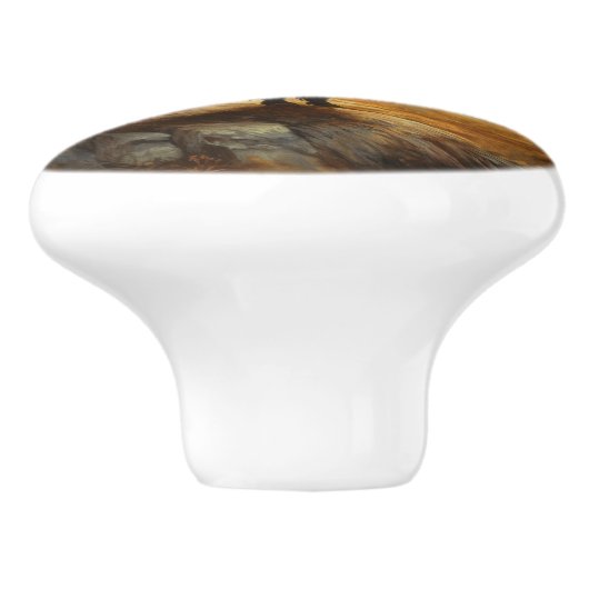 Buffalo Bison Sunset Silhouet Keramische Knop (Zijkant)