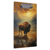 Buffalo Bison Sunset Silhouet Klembord (Rechts)