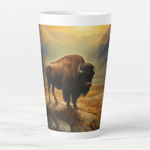Buffalo Bison Sunset Silhouet Latte Mok