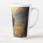 Buffalo Bison Sunset Silhouet Latte Mok (Rechts)