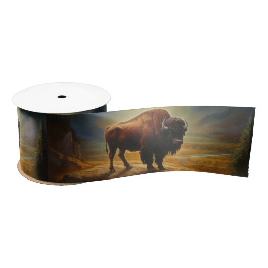 Buffalo Bison Sunset Silhouet Lint (Spoel)