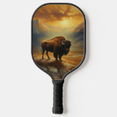 Buffalo Bison Sunset Silhouet Pickleball Paddle (Achterkant)