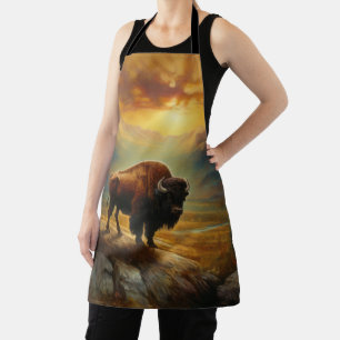 Buffalo Bison Sunset Silhouet Schort