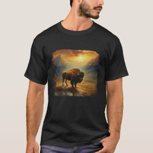 Buffalo Bison Sunset Silhouet T-shirt