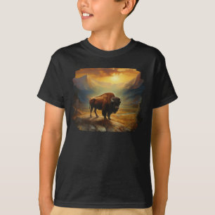 Buffalo Bison Sunset Silhouet T-shirt