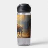 Buffalo Bison Sunset Silhouet Waterfles (Achterkant)