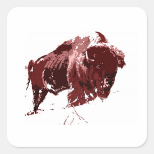 Buffalo - Bison Vierkante Sticker
