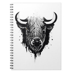 Buffalo Bison Wild Animal Natuur Illustratie Kunst Notitieboek