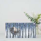 Buffalo Bison Winter Bossen Kerst Kaart (Staand voorkant)