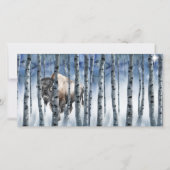 Buffalo Bison Winter Woods Carte de Noël (Devant)