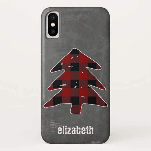 Buffalo Black Red Pset-kerstboomschalkbord Case-Mate iPhone Case (Achterkant)
