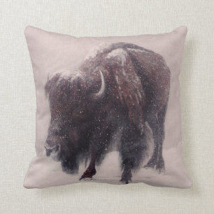 Buffalo Blizzardschilderij Kussen