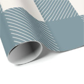 Buffalo Blue Simple Stylish Kerstmis controleren Cadeaupapier (Rol Hoek)