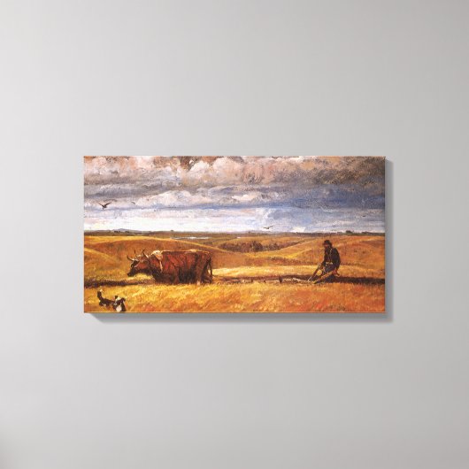 Buffalo Bones Omgeploegd door Harvey Thomas Dunn Canvas Afdruk (Voorkant)