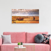 Buffalo Bones Omgeploegd door Harvey Thomas Dunn Canvas Afdruk (Insitu (Woonkamer))
