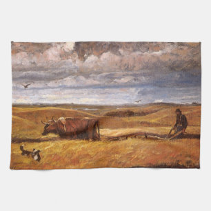 Buffalo Bones Omgeploegd door Harvey Thomas Dunn Theedoek
