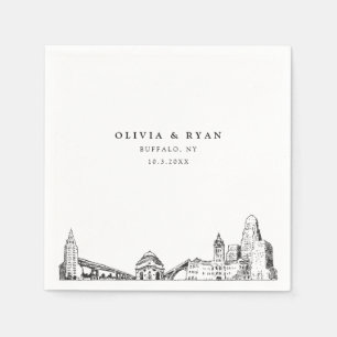 Buffalo bruiloft minimalistisch papier servet