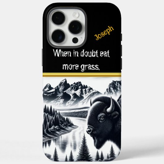 Buffalo by Mountains in een rustig landschap Case-Mate iPhone Case (Achterkant)