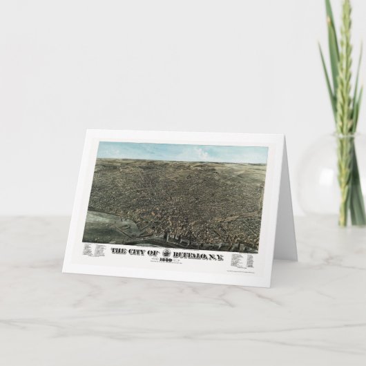 Buffalo, carte panoramique de NY - 1880 (Devant)