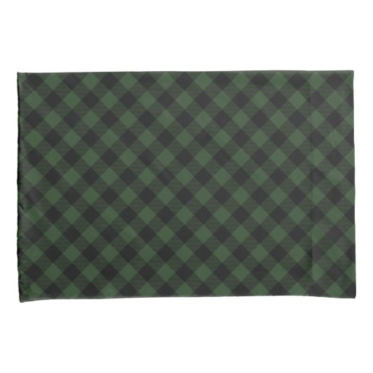Buffalo Celtic Green and Black Squares Pset Kussensloop (Voorkant-Rechts)