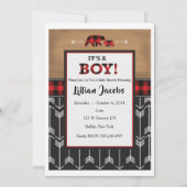 Buffalo Check Baby Boy Invitation (Devant)