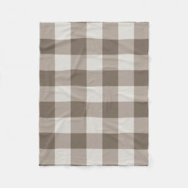 Buffalo Check Beige Cream Ivory Gingham Fleece Deken
