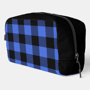 Buffalo Check Blauw en Zwart Lumberjack Plaid Toilettasje