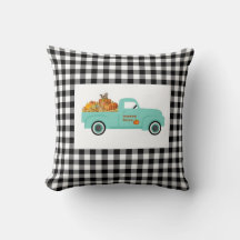 Buffalo Check Coussin avec Blue Citrouille Truck