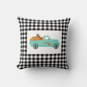Buffalo Check Coussin avec Blue Citrouille Truck