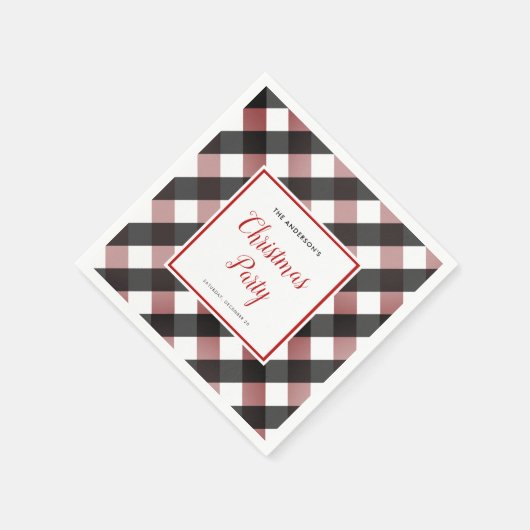 Buffalo Check Geplaagd Rustiek Kerstfeest Servet (Hoek)