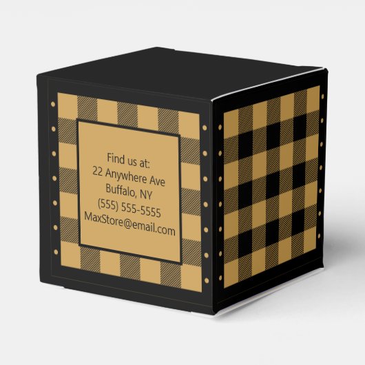Buffalo Check - Goud en Zwart - Klassiek Bedankdoosjes (Achterkant)