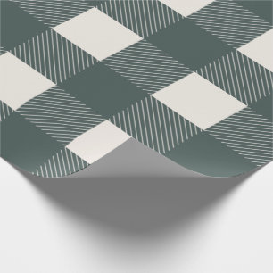 Buffalo Check Hunter Green Simple Stylish Trendy Cadeaupapier