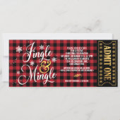 Buffalo Check Jingle and Mingle Kerstparty Kaart (Voorkant)