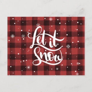 Buffalo Check Let It Snow Carte postale