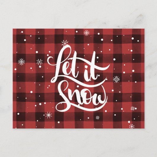 Buffalo Check Let It Snow Carte postale (Devant)
