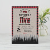 Buffalo Check Lumberjack Boy 5th Birthday Kaart (Staand voorkant)