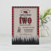 Buffalo Check Lumberjack Boy's 2e verjaardag Kaart (Staand voorkant)