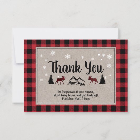 Buffalo Check Lumberjack Hartelijk dank Bedankkaart (Voorkant)
