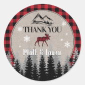 Buffalo Check Lumberjack Hartelijk dank Ronde Sticker (Voorkant)