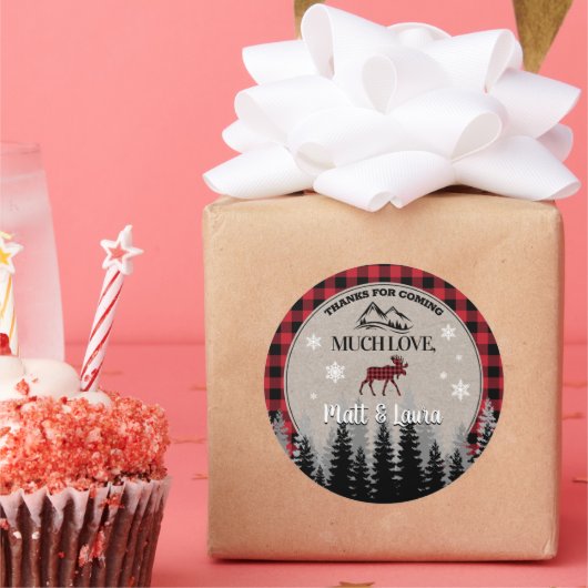 Buffalo Check Lumberjack Hartelijk dank Ronde Sticker (Feest)