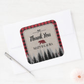 Buffalo Check Lumberjack Hartelijk dank Vierkante Sticker (Envelop)