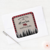 Buffalo Check Lumberjack Hartelijk dank Vierkante Sticker (Envelop)