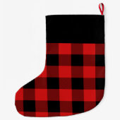 Buffalo Check Monogrammed Christmas Stocking Grote Kerstsok (Achterkant)
