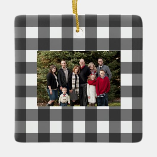 Buffalo Check naam en foto ornament (Voorkant)