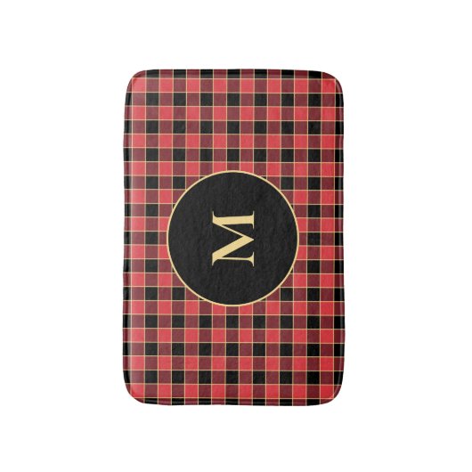 Buffalo Check Pattern Monogram Aangepaste kleuren  Badmat (Voorkant Verticaal)