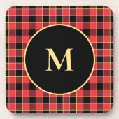 Buffalo Check Pattern Monogram Aangepaste kleuren Bier Onderzetter (Voorkant)