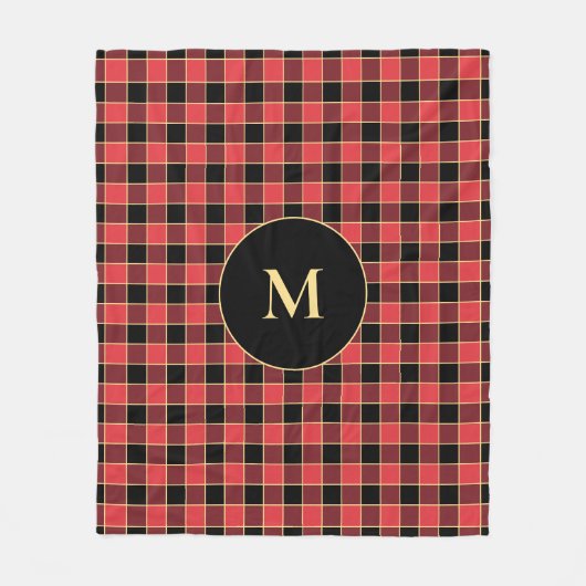 Buffalo Check Pattern Monogram Aangepaste kleuren  Fleece Deken (Voorkant)